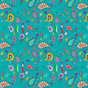 Pretty Paisley on Teal