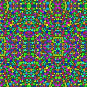 Rainbow Dots Mosaic on Grape Leaf Green