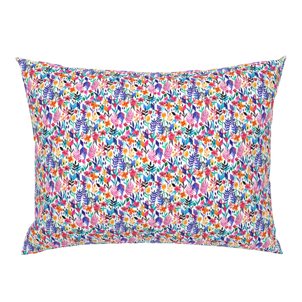 Popping Color Painted Floral on White Small