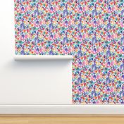 Popping Color Painted Floral on White Small