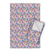 Popping Color Painted Floral on White Small