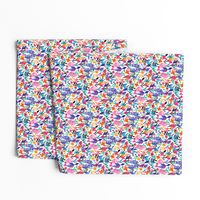 Popping Color Painted Floral on White Small