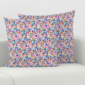 Popping Color Painted Floral on White Small