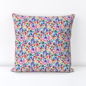 Popping Color Painted Floral on White Small