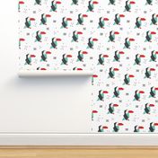 Origami paper art Puffin toucan parrot penguin birds geometric cross print gender neutral mint red