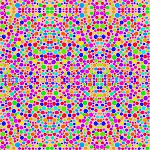 Rainbow Dots Mosaic on Lolly Pink