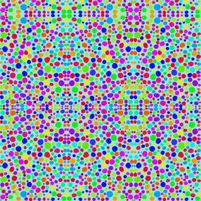 Rainbow Dots Mosaic on Cornflower Blue