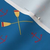 July 4 Anchors and Oars Blue Back