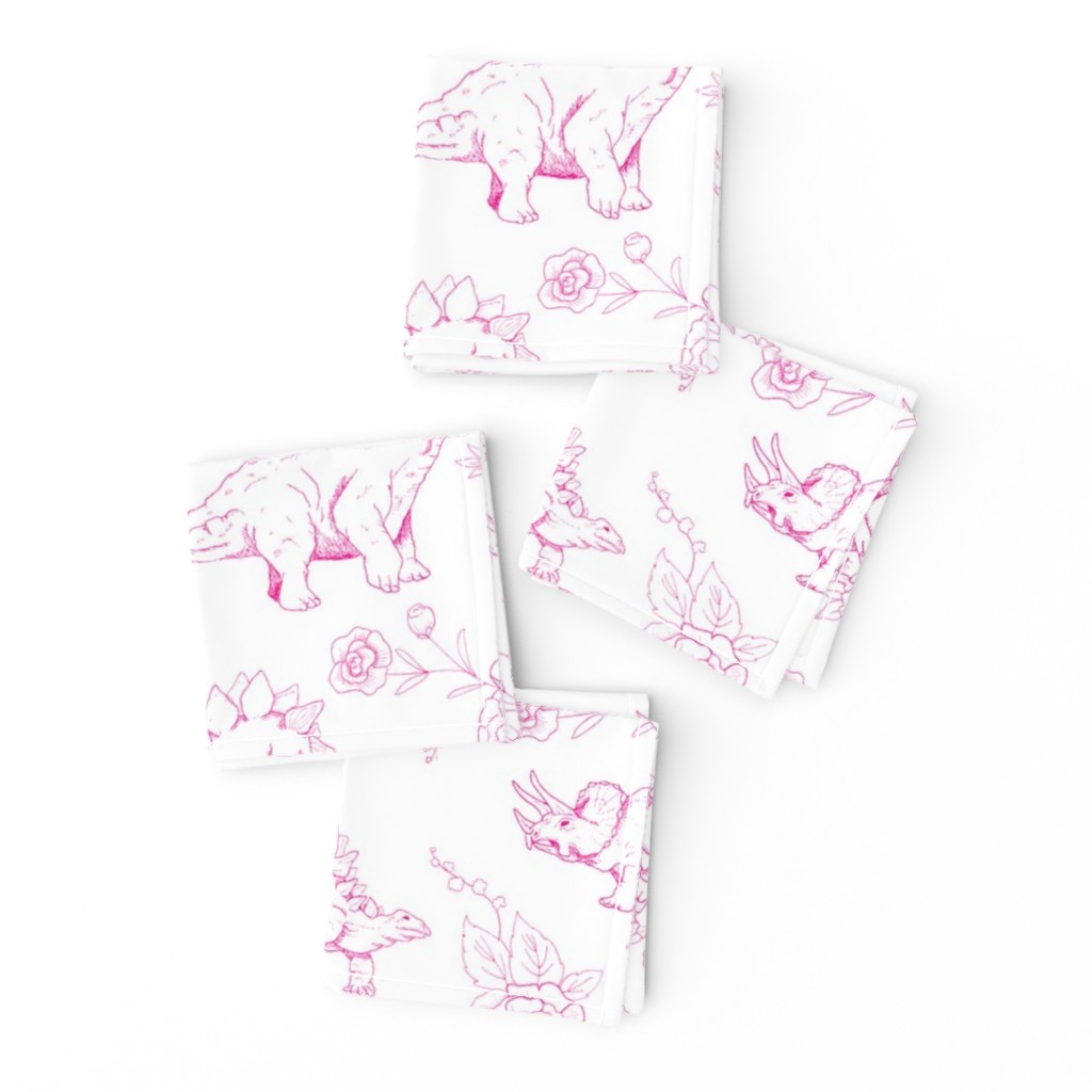 Dinosuar Toile Hot Pink 