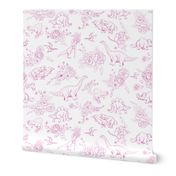 Dinosuar Toile Hot Pink 