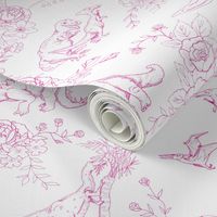 Dinosuar Toile Hot Pink 