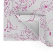 Dinosuar Toile Hot Pink 