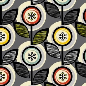 Footnote Flower Revisited* (Pepper Pot) || midcentury modern garden floral flowers leaves nature upholstery