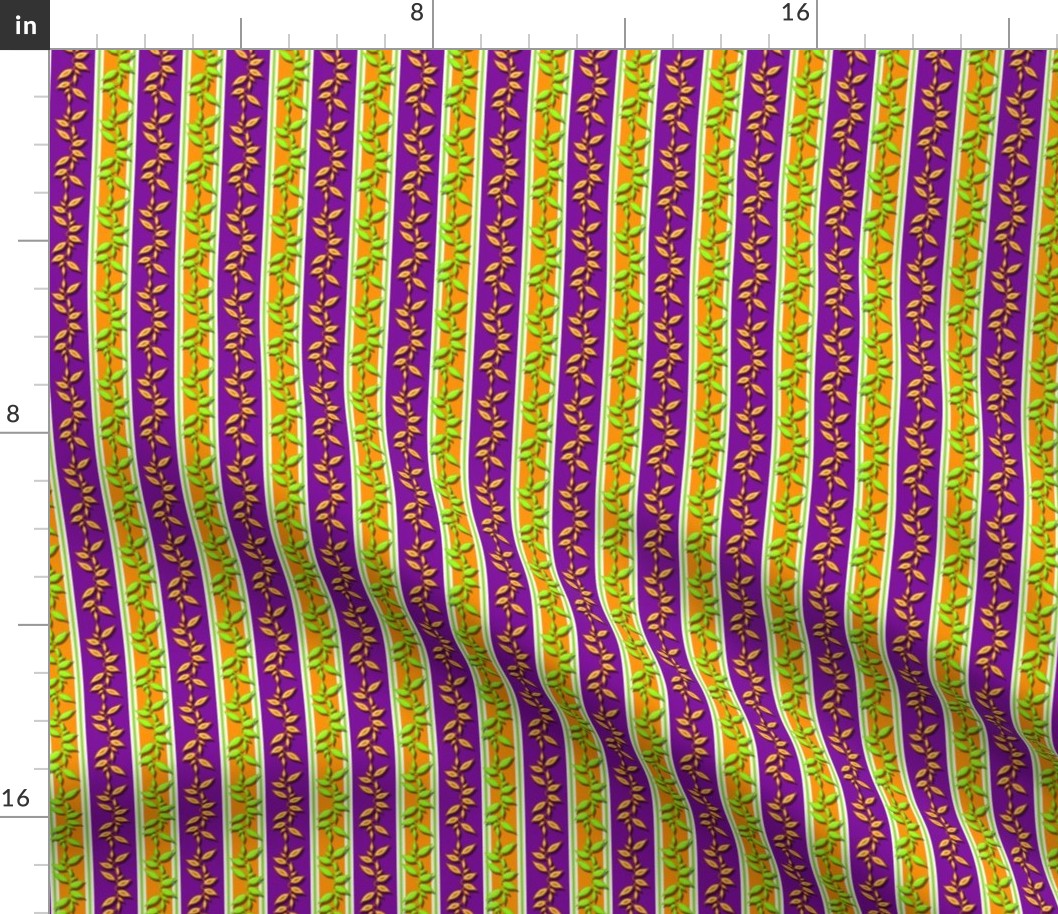 Leafy Stripe Yellow and Purple