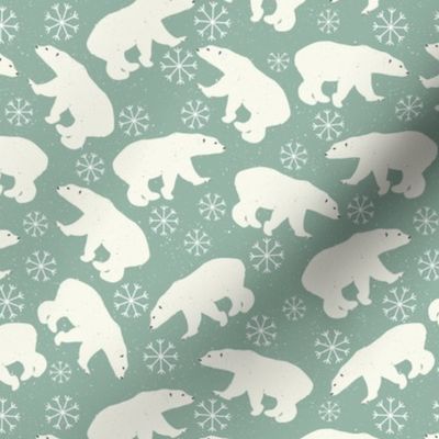 Winter Bear and Snowflakes