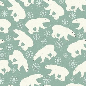 Winter Bear and Snowflakes