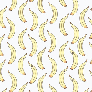 Happy Kawaii Watercolor Bananas