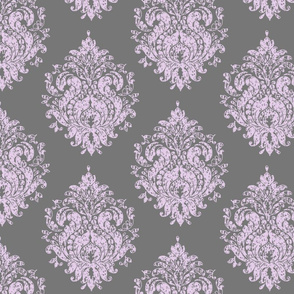 Gray & Purple Damask