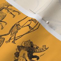 Vintage Museum Skeletons | Dinosaurs on Yellow