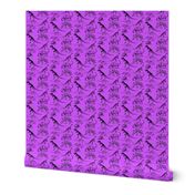 Vintage Museum Skeletons | Dinosaurs on  Orchid Purple