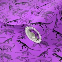 Vintage Museum Skeletons | Dinosaurs on  Orchid Purple