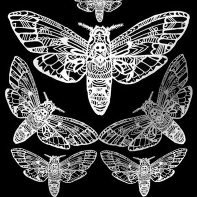 Death Head Moth Tangle Damask