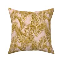 gold glitter palm leaves - blush, mini