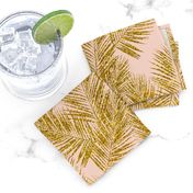 gold glitter palm leaves - blush, mini