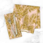 gold glitter palm leaves - blush, mini