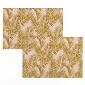 gold glitter palm leaves - blush, mini