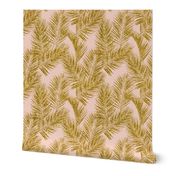 gold glitter palm leaves - blush, mini