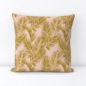 gold glitter palm leaves - blush, mini