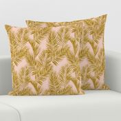 gold glitter palm leaves - blush, mini