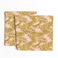 gold glitter palm leaves - blush, mini