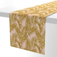 gold glitter palm leaves - blush, mini