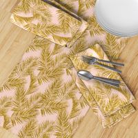 gold glitter palm leaves - blush, mini