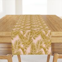 gold glitter palm leaves - blush, mini