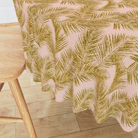 gold glitter palm leaves - blush, mini