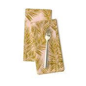 gold glitter palm leaves - blush, mini