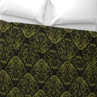 Ghost Paisley - green & black