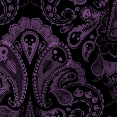 Ghost Paisley - purple & black