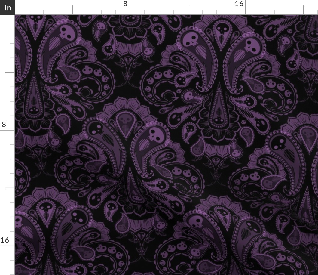 Ghost Paisley - purple & black