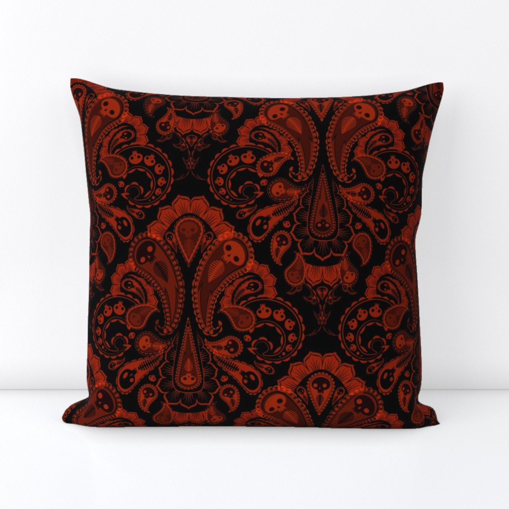 Ghost Paisley - red & black