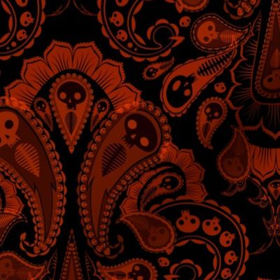 Ghost Paisley - red & black