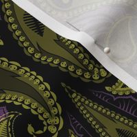 Ghost Paisley - green & purple