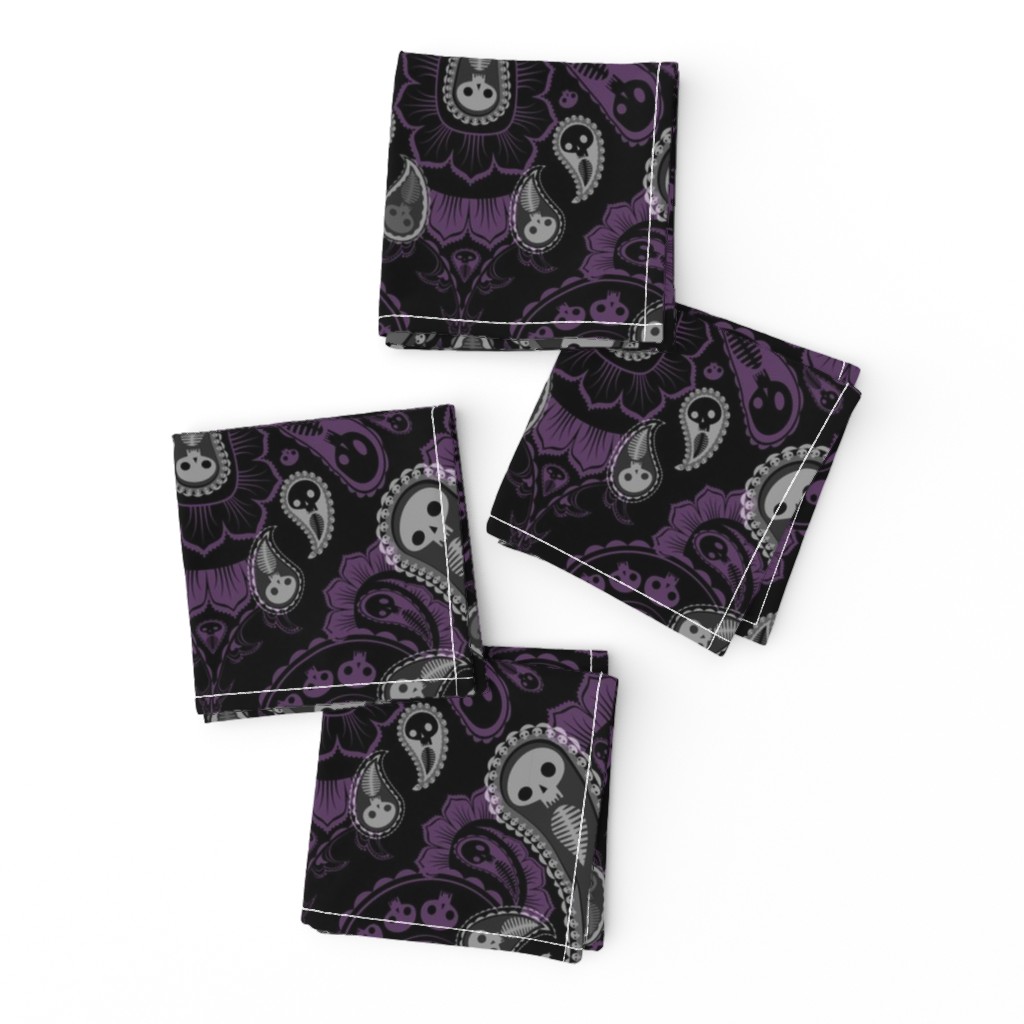 Ghost Paisley - gray & purple