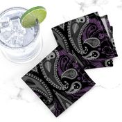 Ghost Paisley - gray & purple