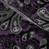 Ghost Paisley - gray & purple