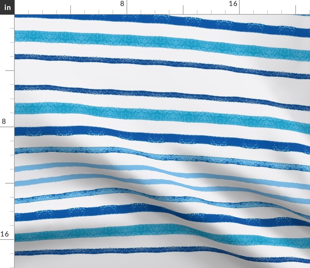 Stripes of Blue Turquoise/Navy/White