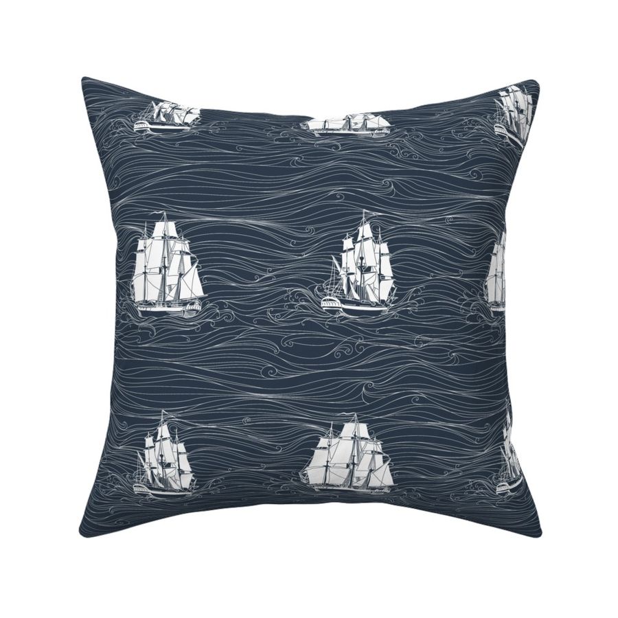 Stormy Seas // Nautical monochromatic repeat pattern // for men and women // by Zoe Charlotte